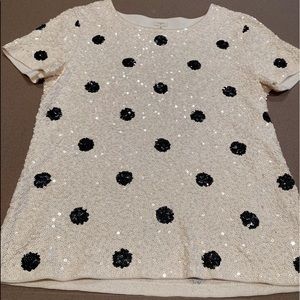 Jcrew Sequin Polka Dot Top